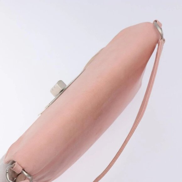 CHANEL Choco Bar Shoulder Bag Suede Pink Silver CC Auth 132385 - Picture 7 of 16